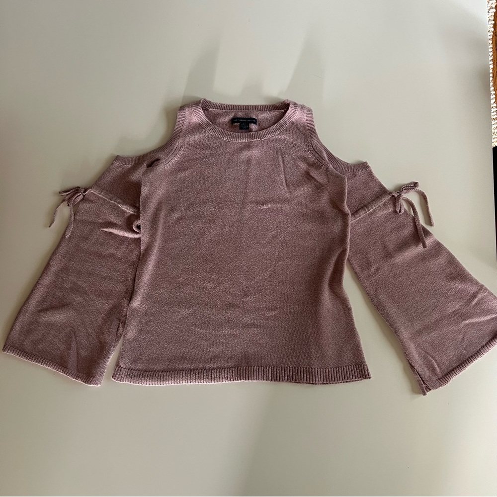 American Eagle Cold Shoulder Pink Sweater Fairy Boho